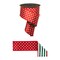 2.5" Polka Dot Striped Fused Ribbon: Red/Green/White (10 Yards)